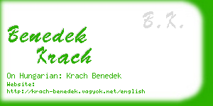 benedek krach business card